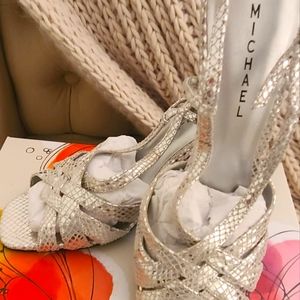 Michael Style Julian Strappy Metallic Heels US Size 10 Brand New